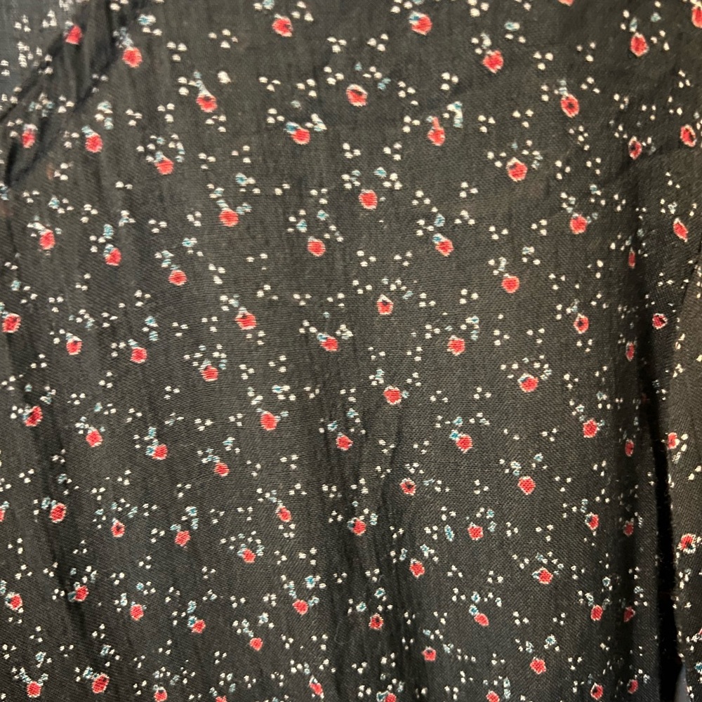 FOZY Vintage 80s/90s style Black Floral Long Sleeve Dress - Picture 4 of 5